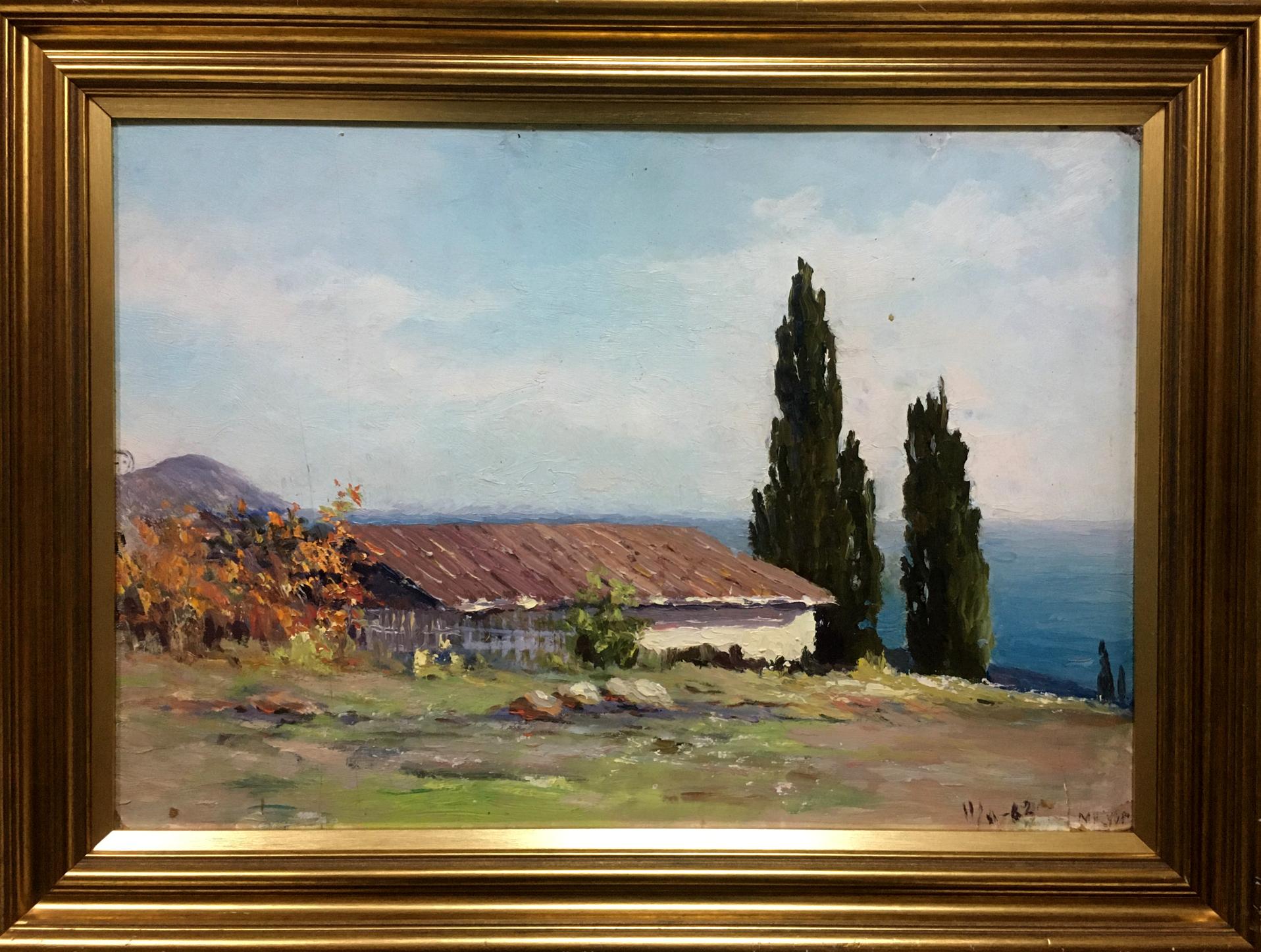 Oil painting Bronstein Mark Emmanuilovich House on the hill