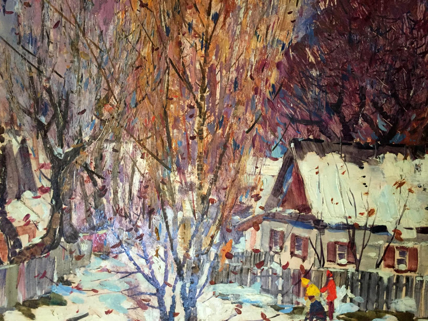 Oil painting First snow