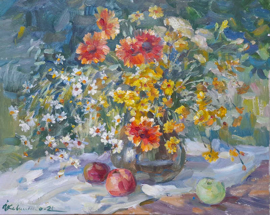 Oil painting spring bouquet Kovalenko Ivan Mikhailovich