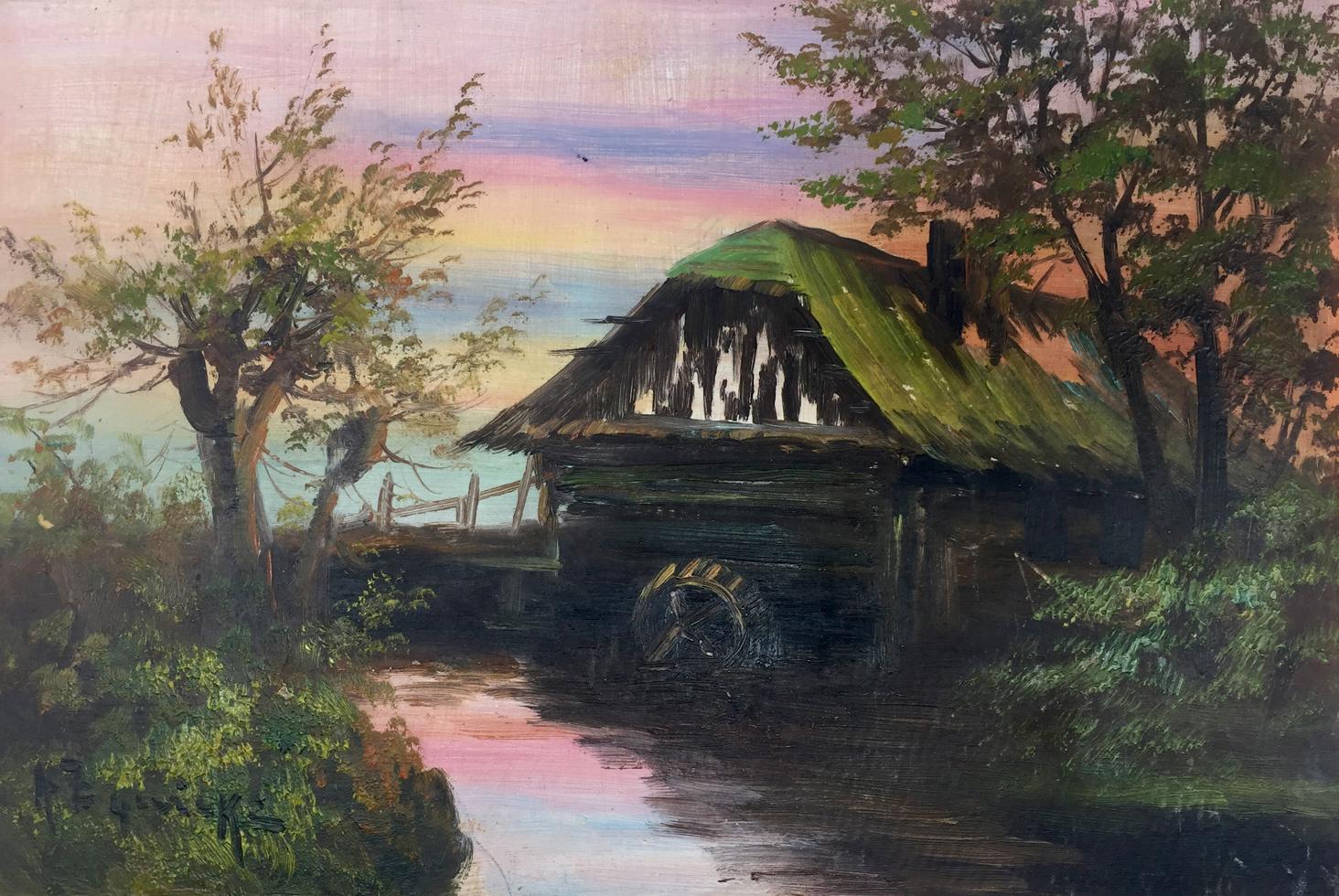 Oil painting House in the swamp