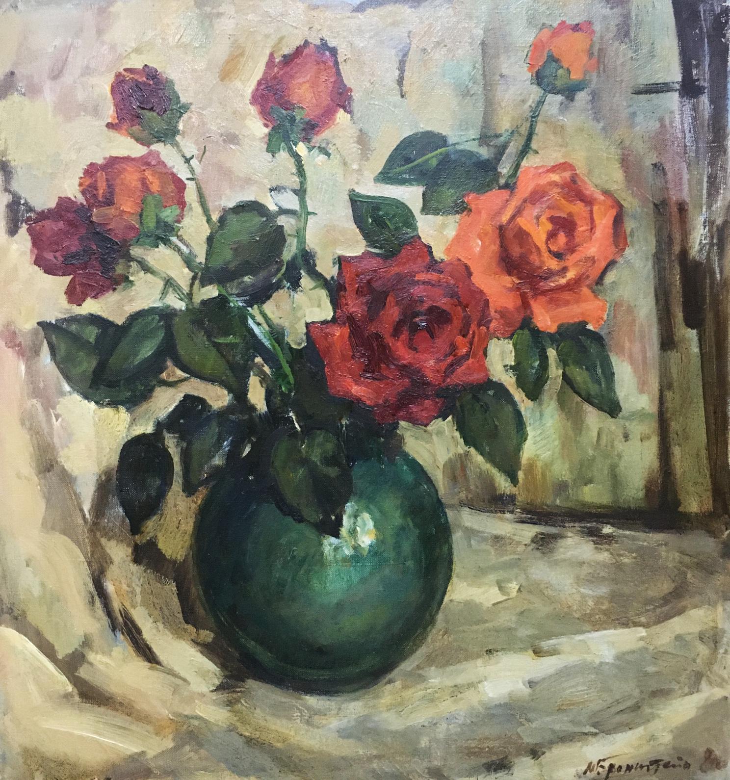 Oil painting Red roses Bronstein Mark Emmanuilovich