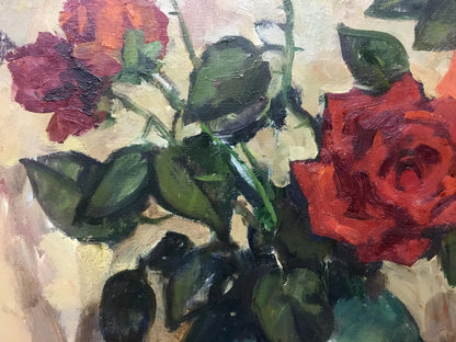 Oil painting Red roses Bronstein Mark Emmanuilovich