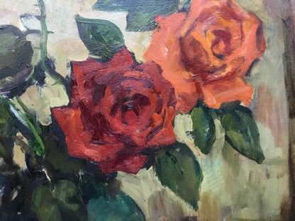 Oil painting Red roses Bronstein Mark Emmanuilovich