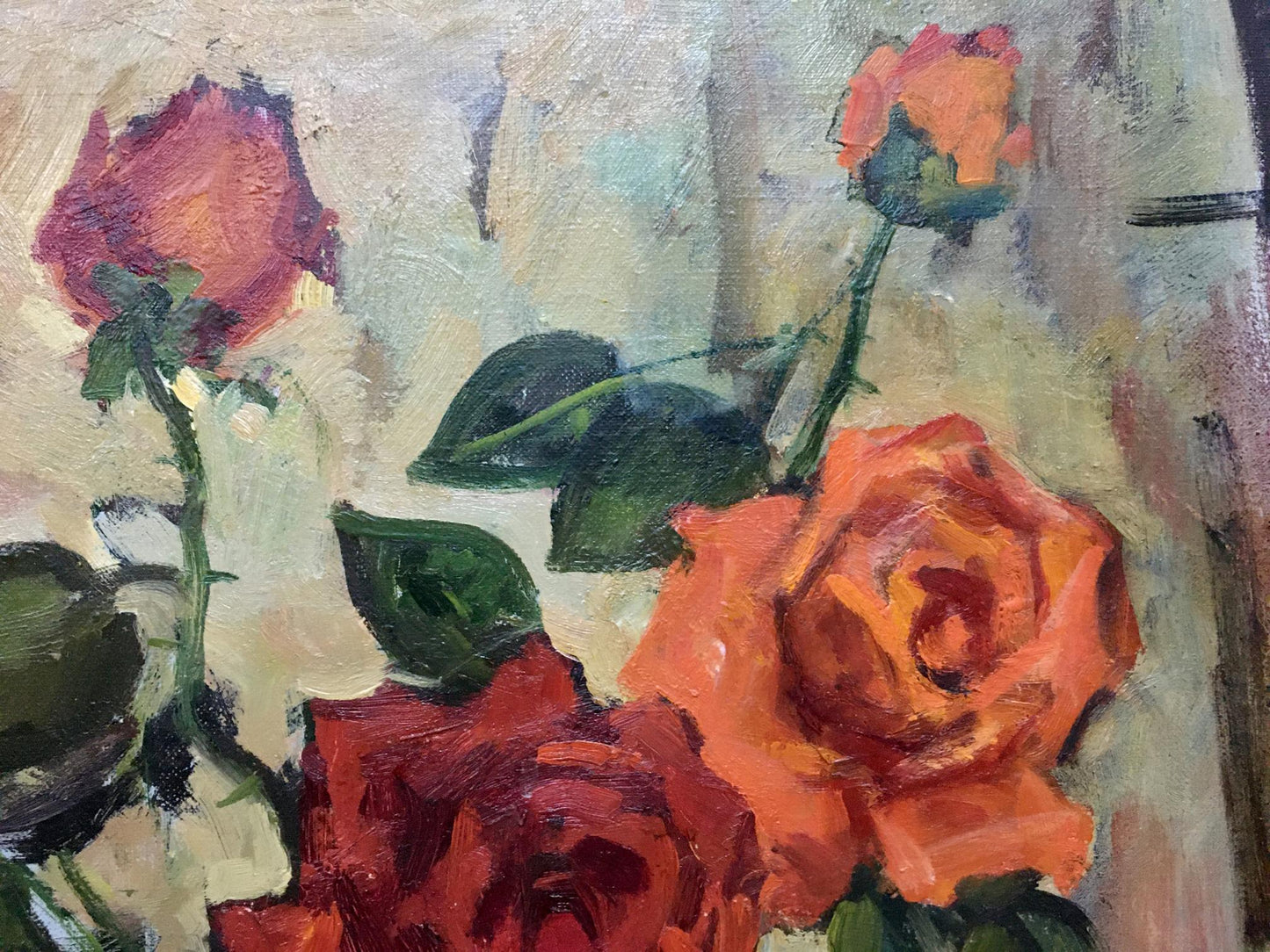 Oil painting Red roses Bronstein Mark Emmanuilovich