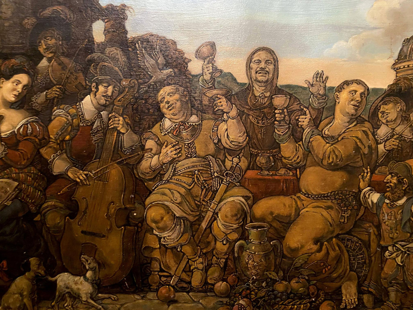 Oil painting The feasting and the artist Litvinov Oleg Arkad'yevich