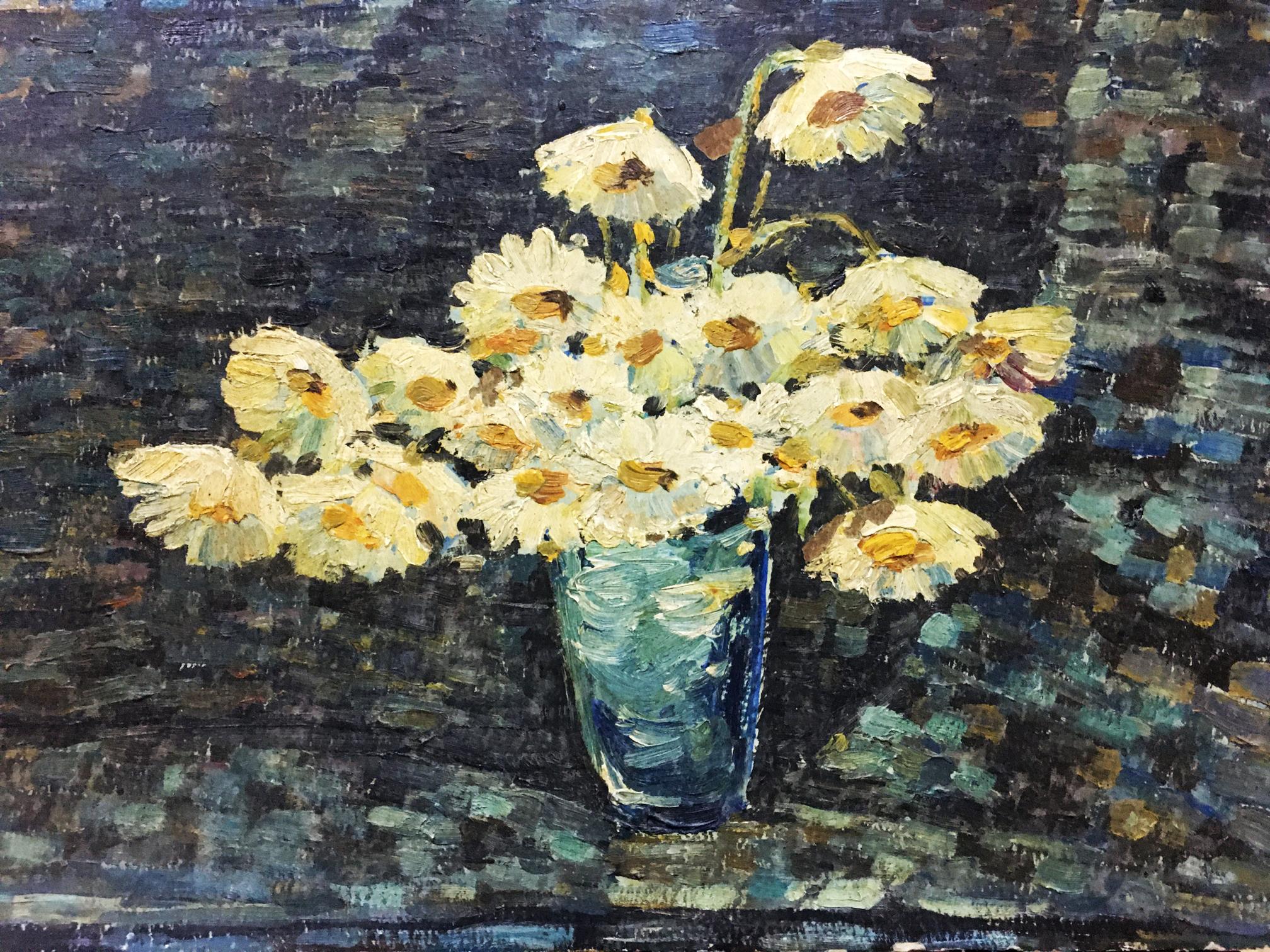 Oil painting Chamomile lilac Bakaev Sergey Ivanovich