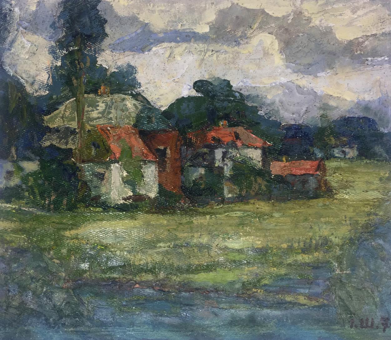 Oil painting Homes on the Outskirts