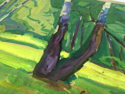 Oil painting Birch Grove original picture painter