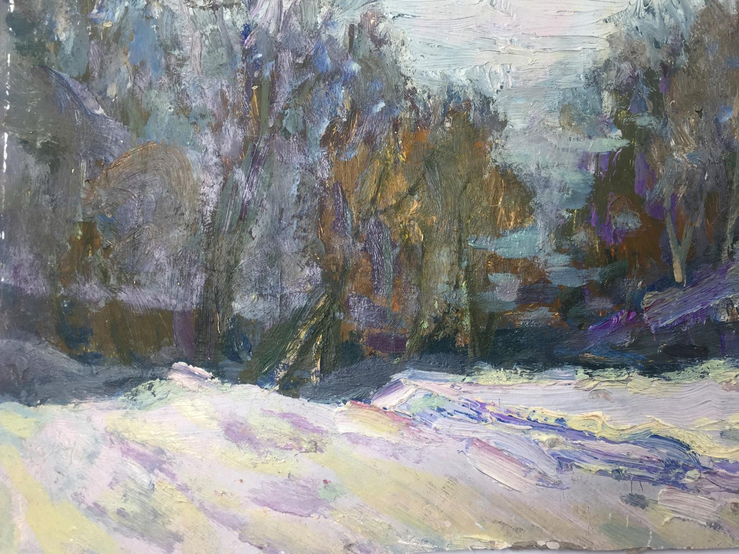 Oil painting Winter time original picture painter