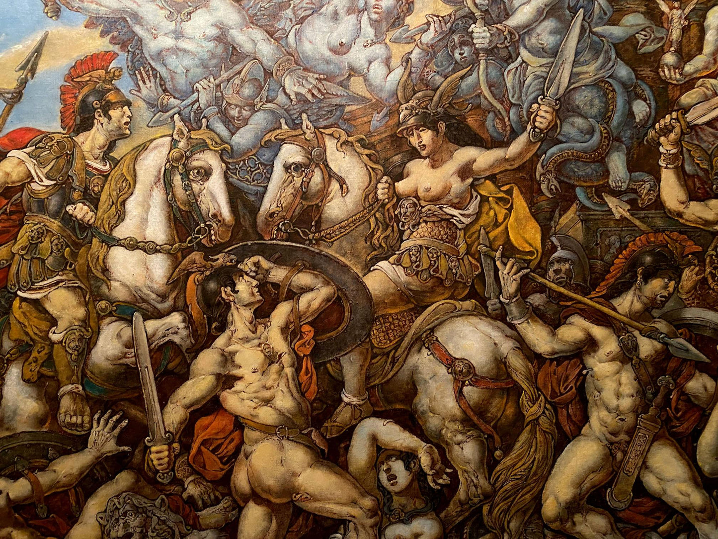 Oil painting Battle with the Amazons Litvinov Oleg Arkad'yevich