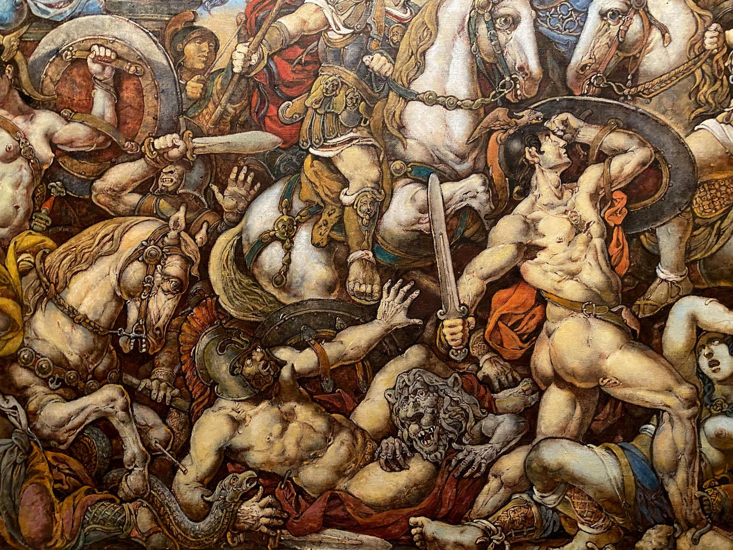 Oil painting Battle with the Amazons Litvinov Oleg Arkad'yevich