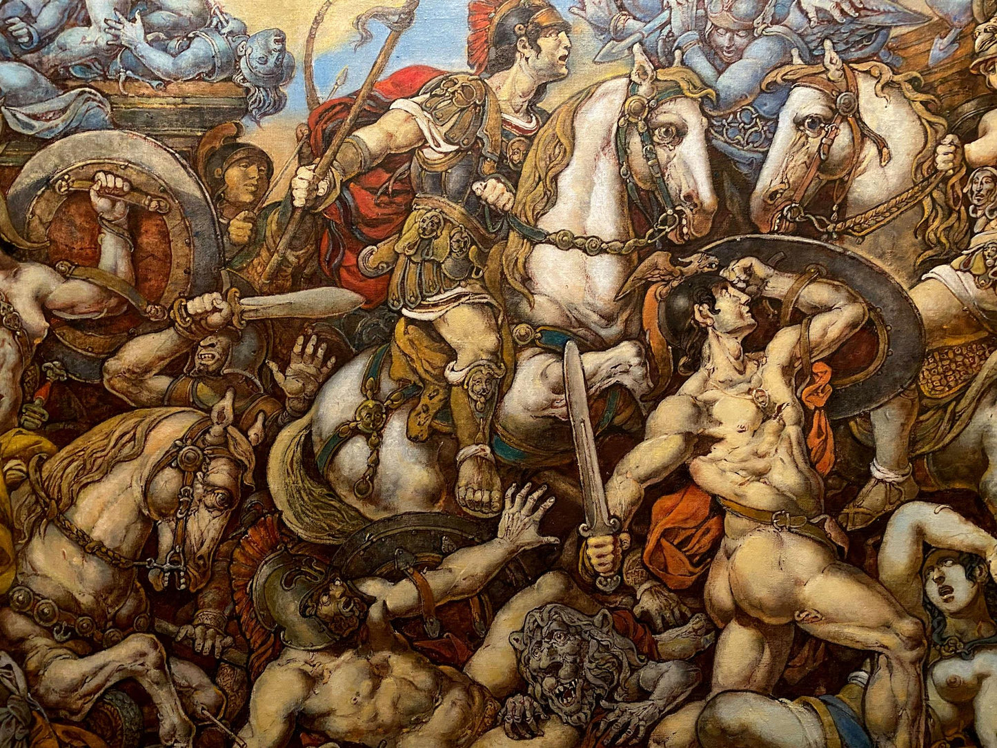 Oil painting Battle with the Amazons Litvinov Oleg Arkad'yevich