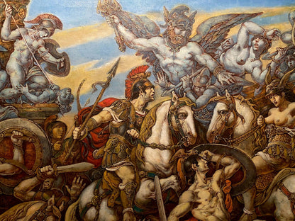 Oil painting Battle with the Amazons Litvinov Oleg Arkad'yevich