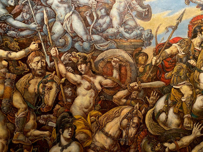 Oil painting Battle with the Amazons Litvinov Oleg Arkad'yevich