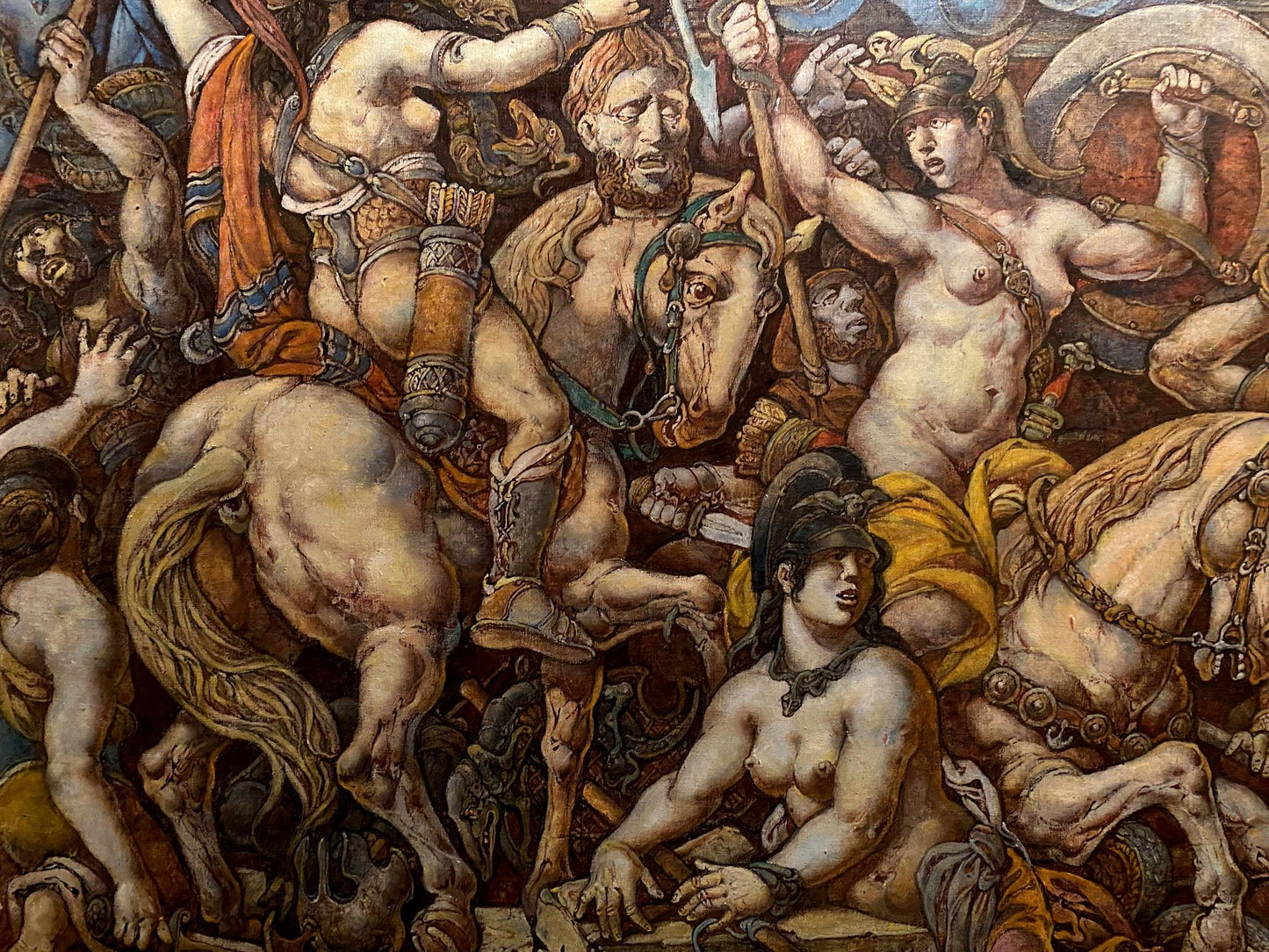 Oil painting Battle with the Amazons Litvinov Oleg Arkad'yevich