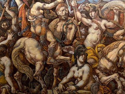 Oil painting Battle with the Amazons Litvinov Oleg Arkad'yevich