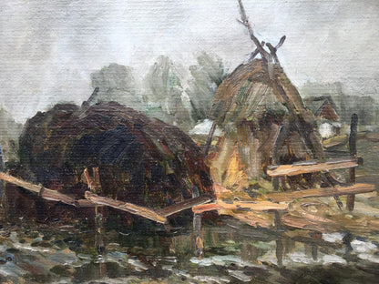 Oil painting Haystacks Bredyuk Pavel Fedoseevich
