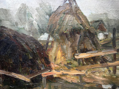 Oil painting Haystacks Bredyuk Pavel Fedoseevich