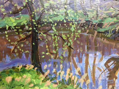 Grigory Savelyevich Ruban's oil painting of "Spring on the Dnieper"