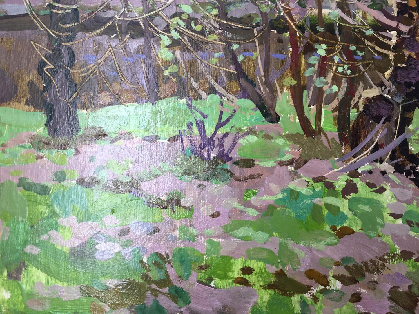 Oil painting Forest swamp original picture painter