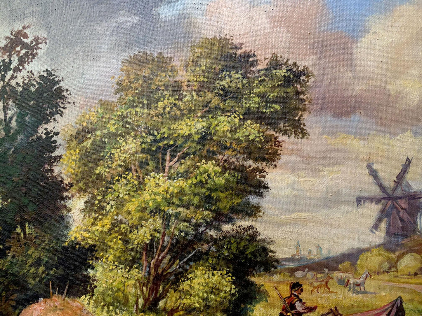 Oil painting Landscape with mills Alexander Arkadievich Litvinov