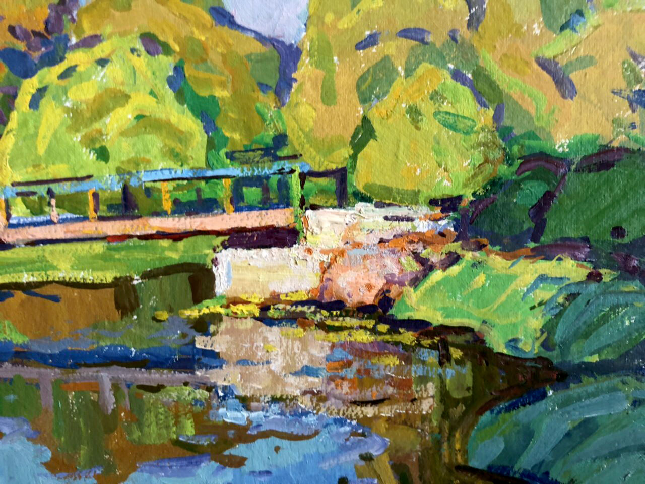 Oil painting Forest bridge Kolosovsky Georgiy Sergeevich