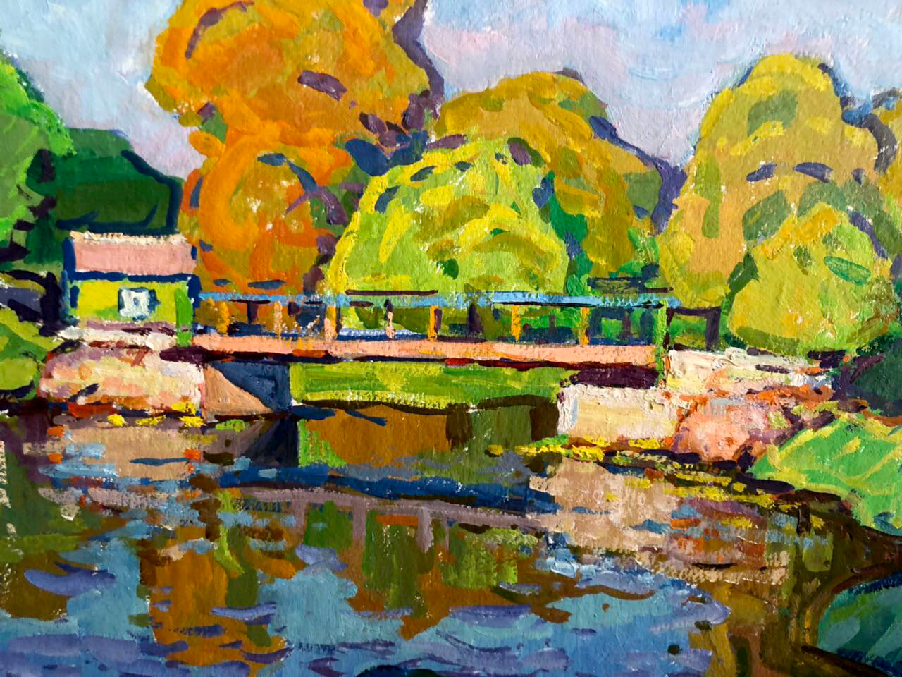 Oil painting Forest bridge Kolosovsky Georgiy Sergeevich
