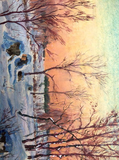 Watercolor painting Winter morning Cherkas A.G.