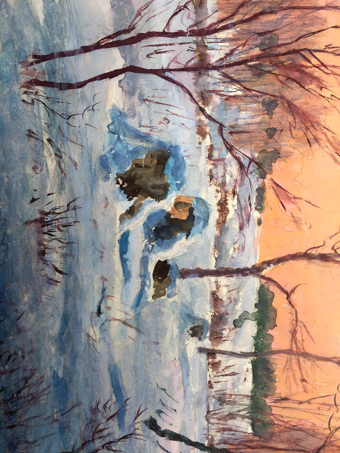 Watercolor painting Winter morning Cherkas A.G.