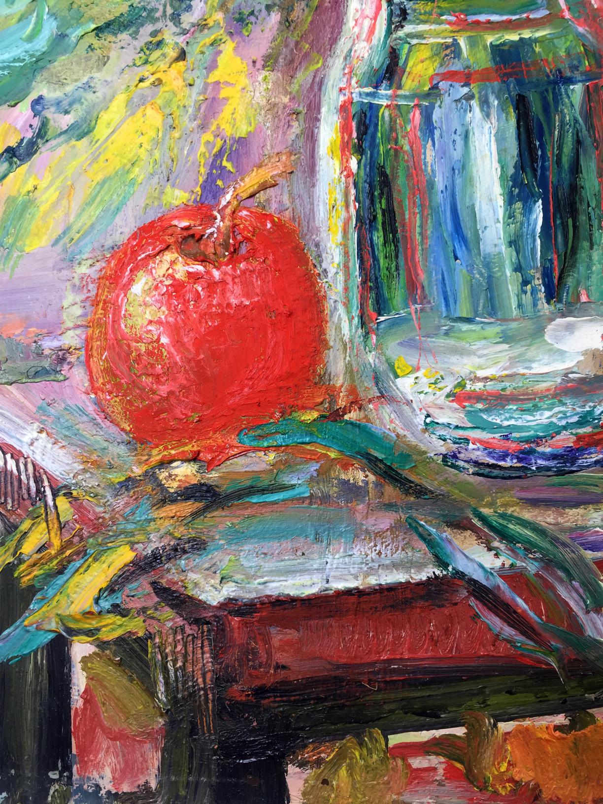 Original painter's oil representation of a still life