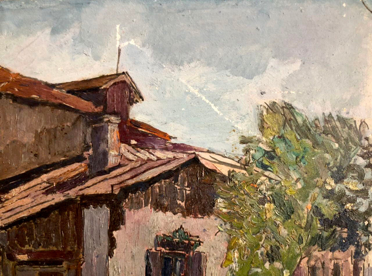 Oil painting Native home Sambour Arkady Geseyonovich
