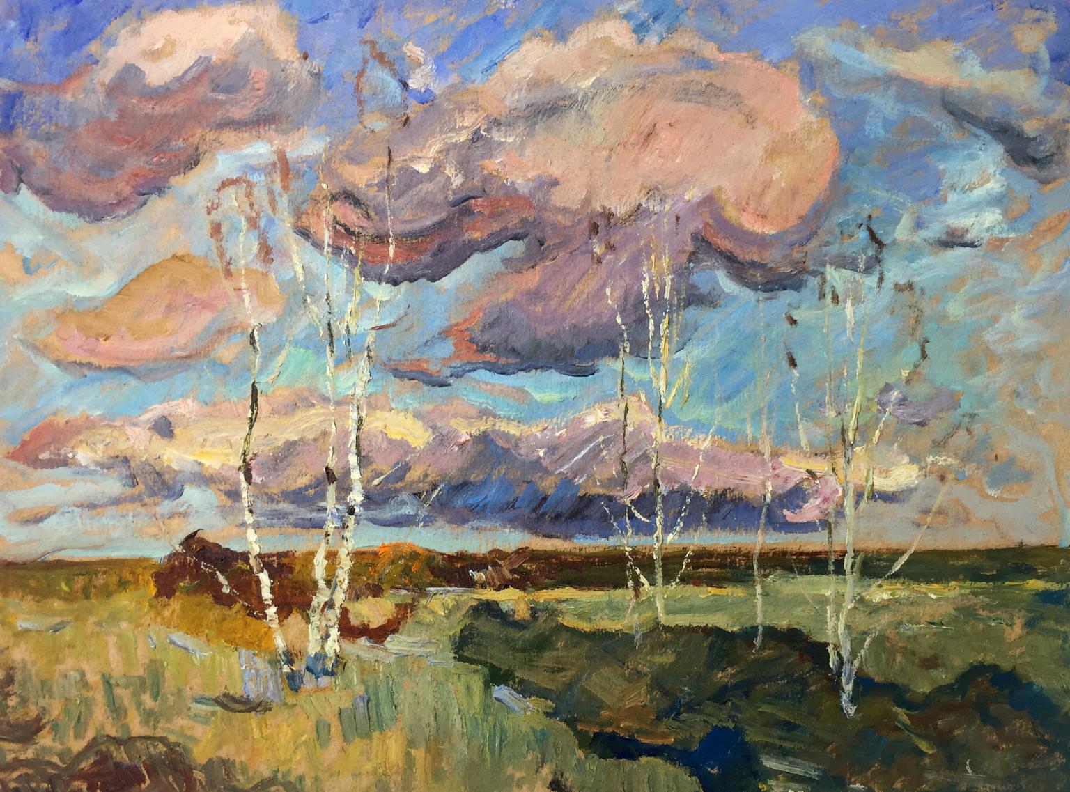 Oil painting Meadows Sevast'yanov Viktor Grigor'yevich