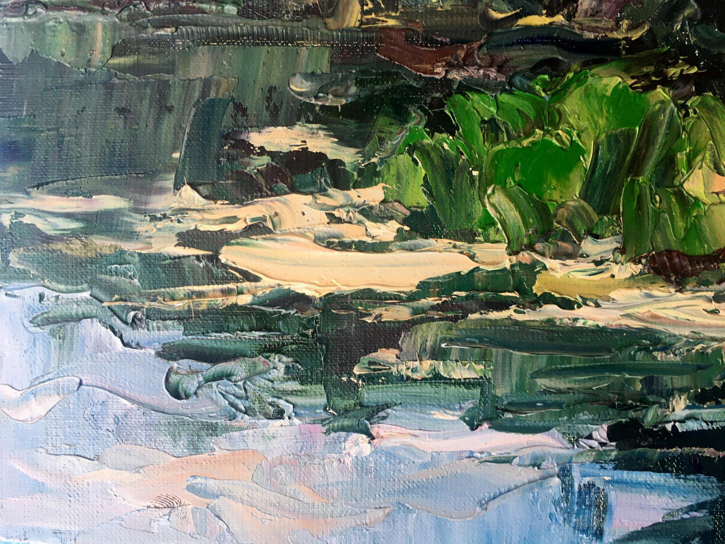 Oil painting River in the forest Alexander Nikolaevich Cherednichenko