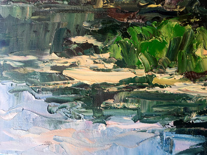 Oil painting River in the forest Alexander Nikolaevich Cherednichenko