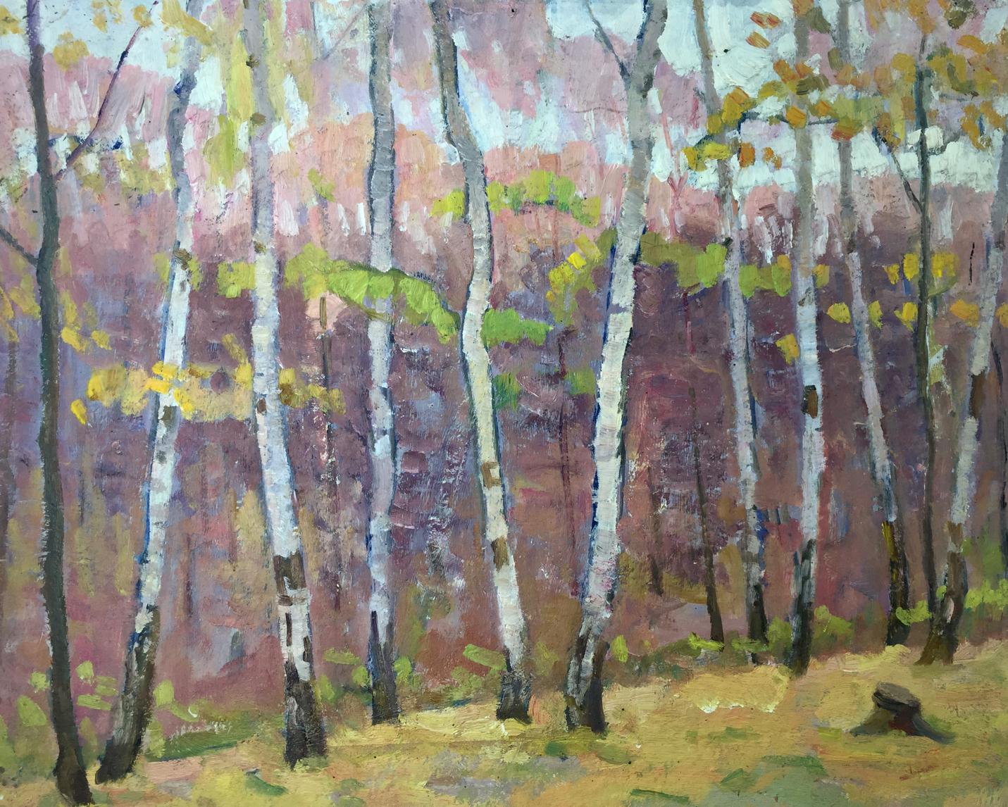 Oil painting Birch Grove Khrustalenko Nikolay Alexandrovich