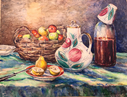 A.G. Cherkas presents an oil painting depicting a still life scene in the kitchen