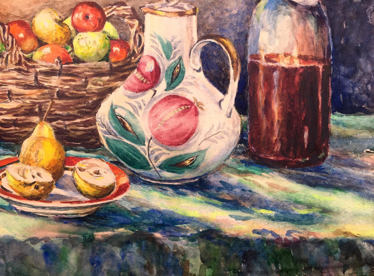 Oil painting by A.G. Cherkas portrays a captivating still life arrangement within a kitchen setting