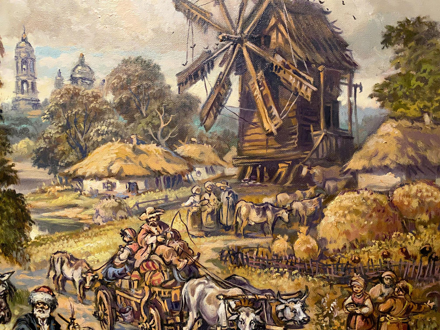 Oil painting On the outskirts of the village Alexander Arkadievich Litvinov