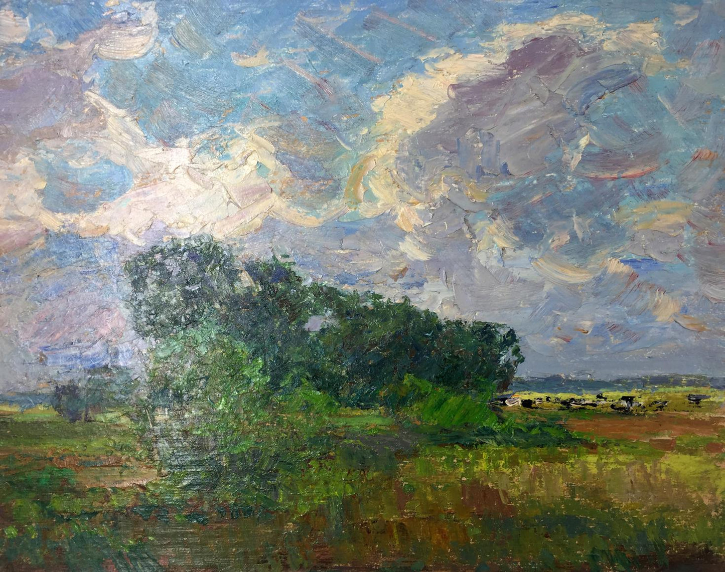 Oil painting After the rain on the field Sevast'yanov Viktor Grigor'yevich