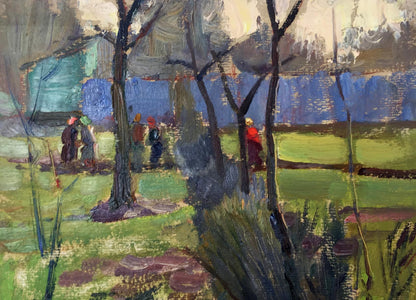 Oil painting In the park Evgeny Nikolaevich Tkachenko