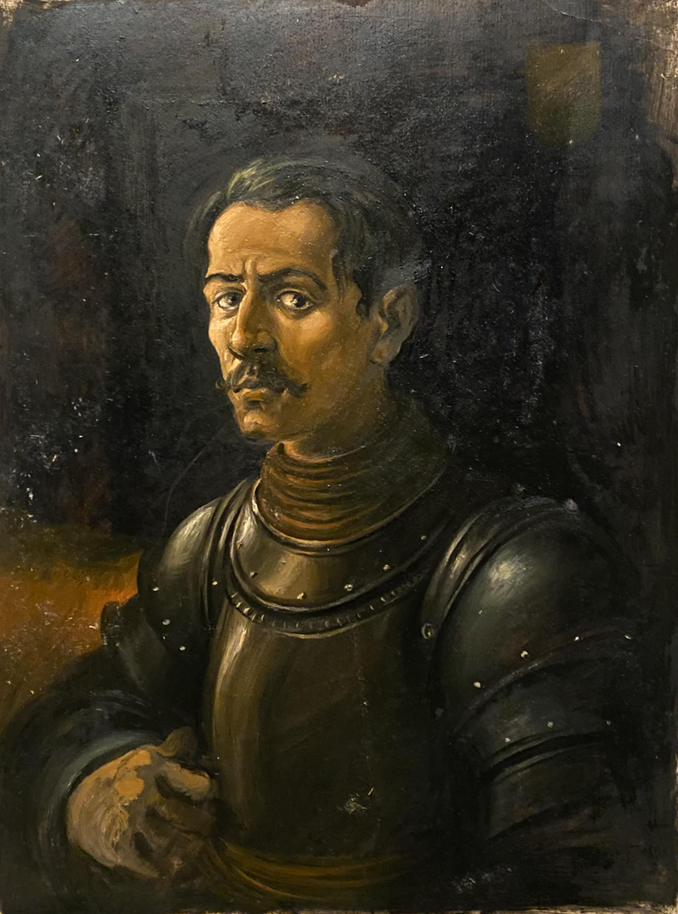 Oil painting Portrait in armor Alexander Arkadievich Litvinov