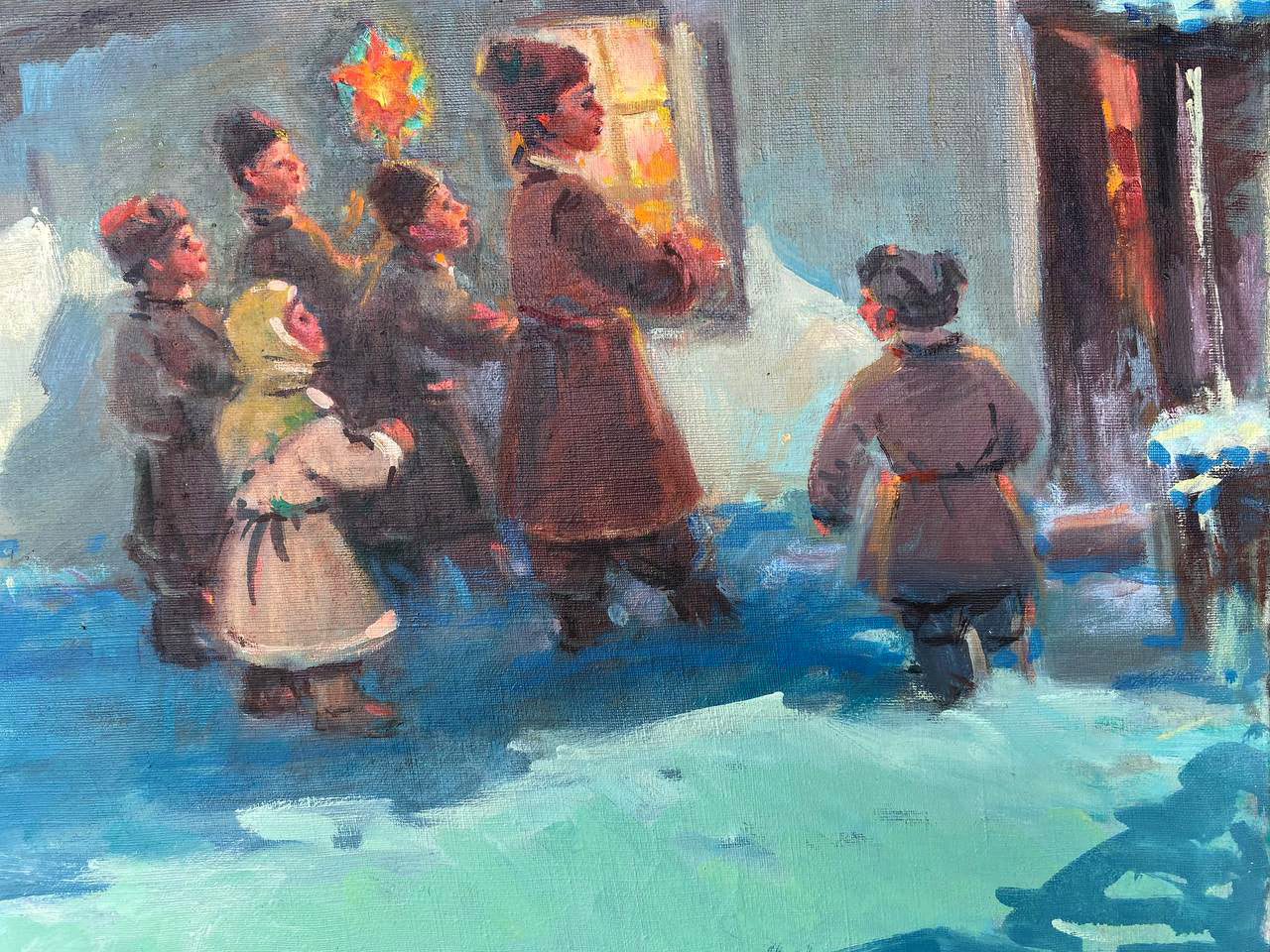 Oil painting Christmas carols Nestor Mitrofanovich Kizenko