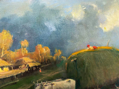 Oil painting From the haystack Nestor Mitrofanovich Kizenko