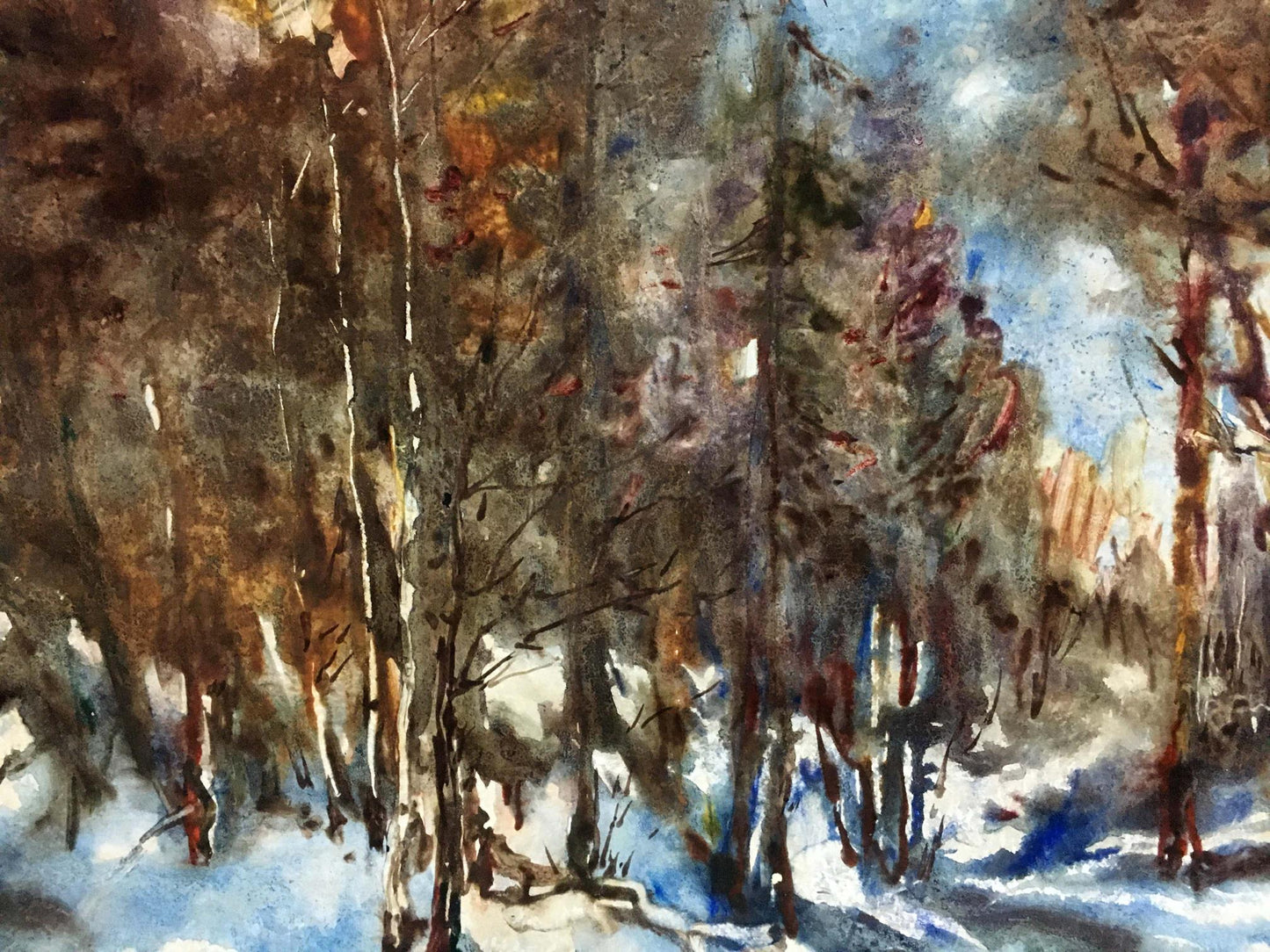 Oil painting Winter landscape Basov Yakov Alexandrovich
