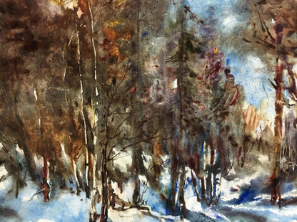 The oil painting "Winter Landscape" by Yakov Alexandrovich Basov