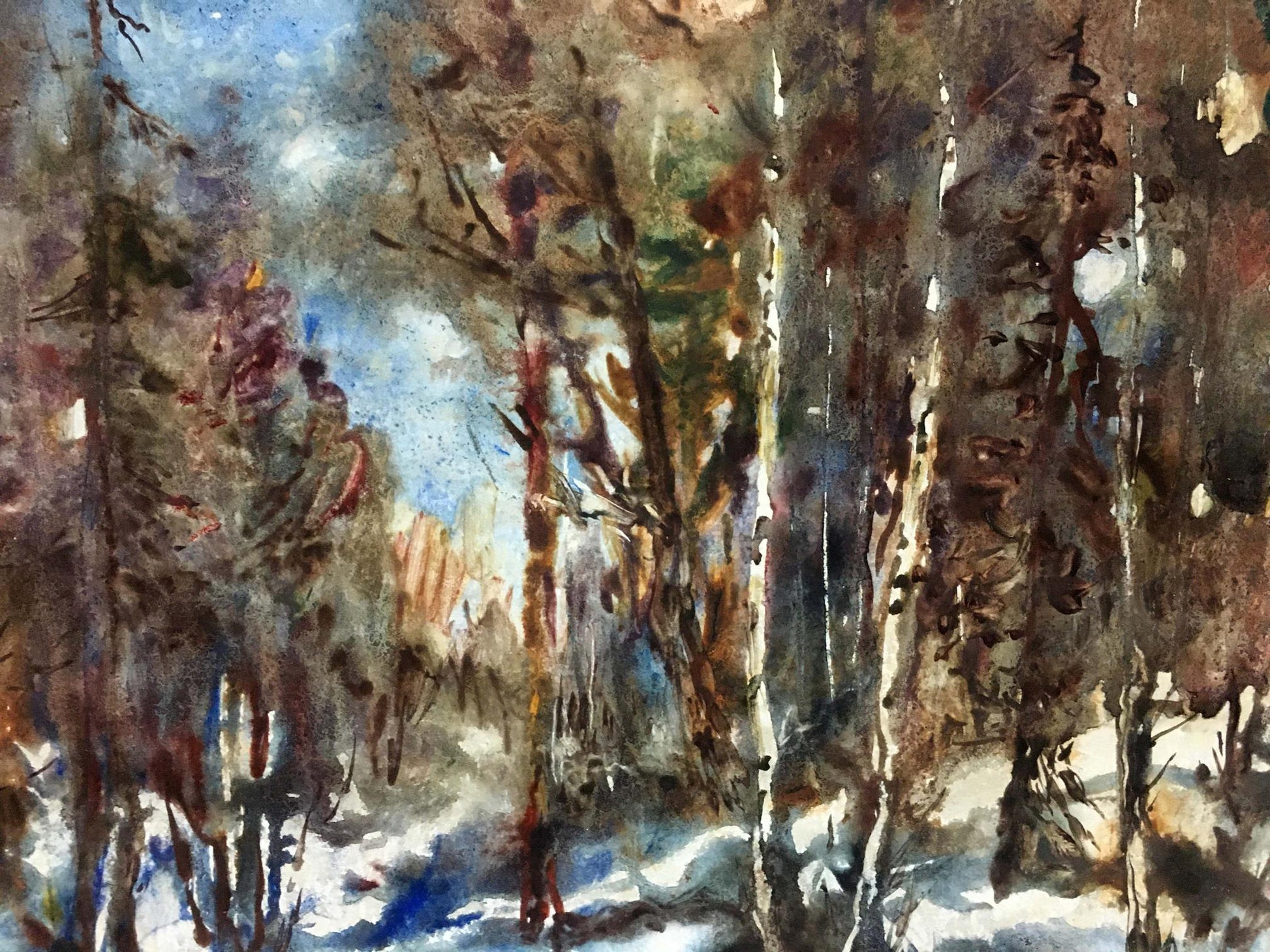 Yakov Alexandrovich Basov's artistic rendition of a winter scene in oil