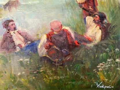 Oil painting Cossacks on the road Nestor Mitrofanovich Kizenko