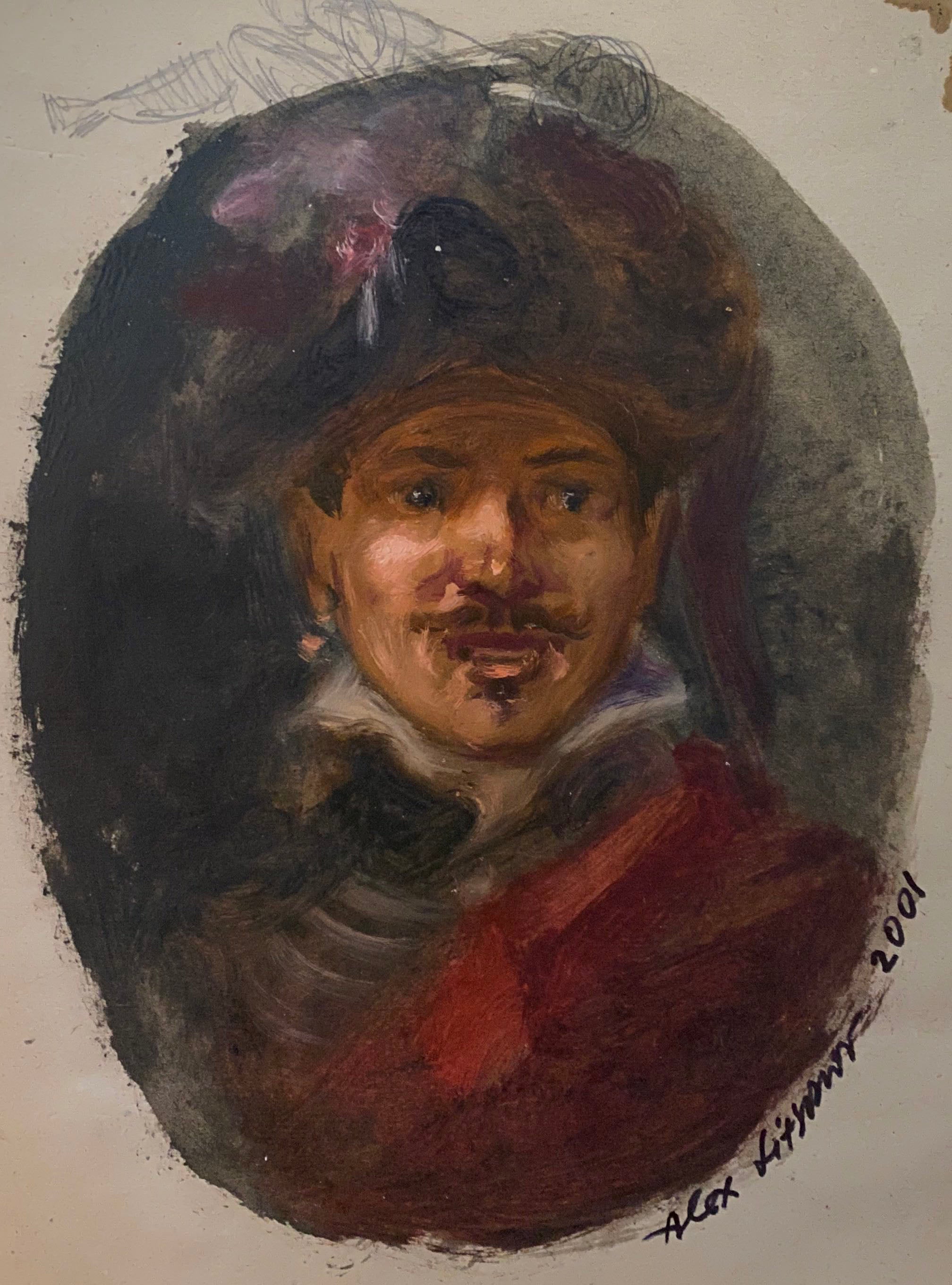 Oil painting Portrait of a Bard Alexander Litvinov