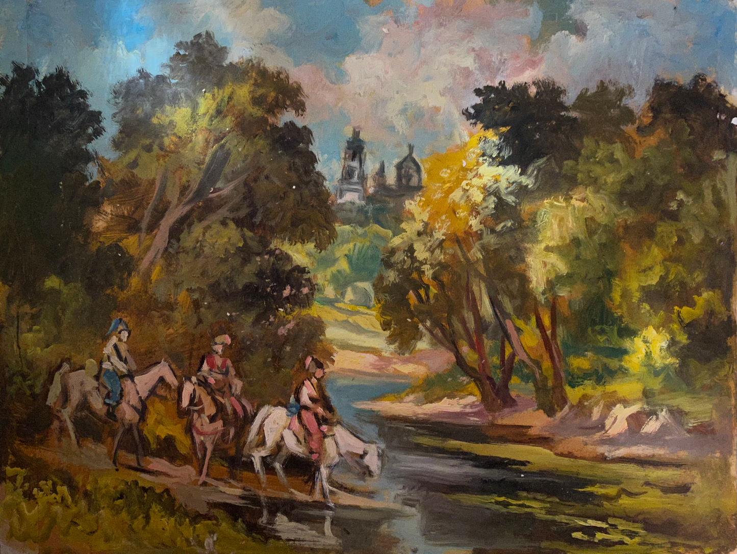 Oil painting By the ford Alexander Arkadievich Litvinov