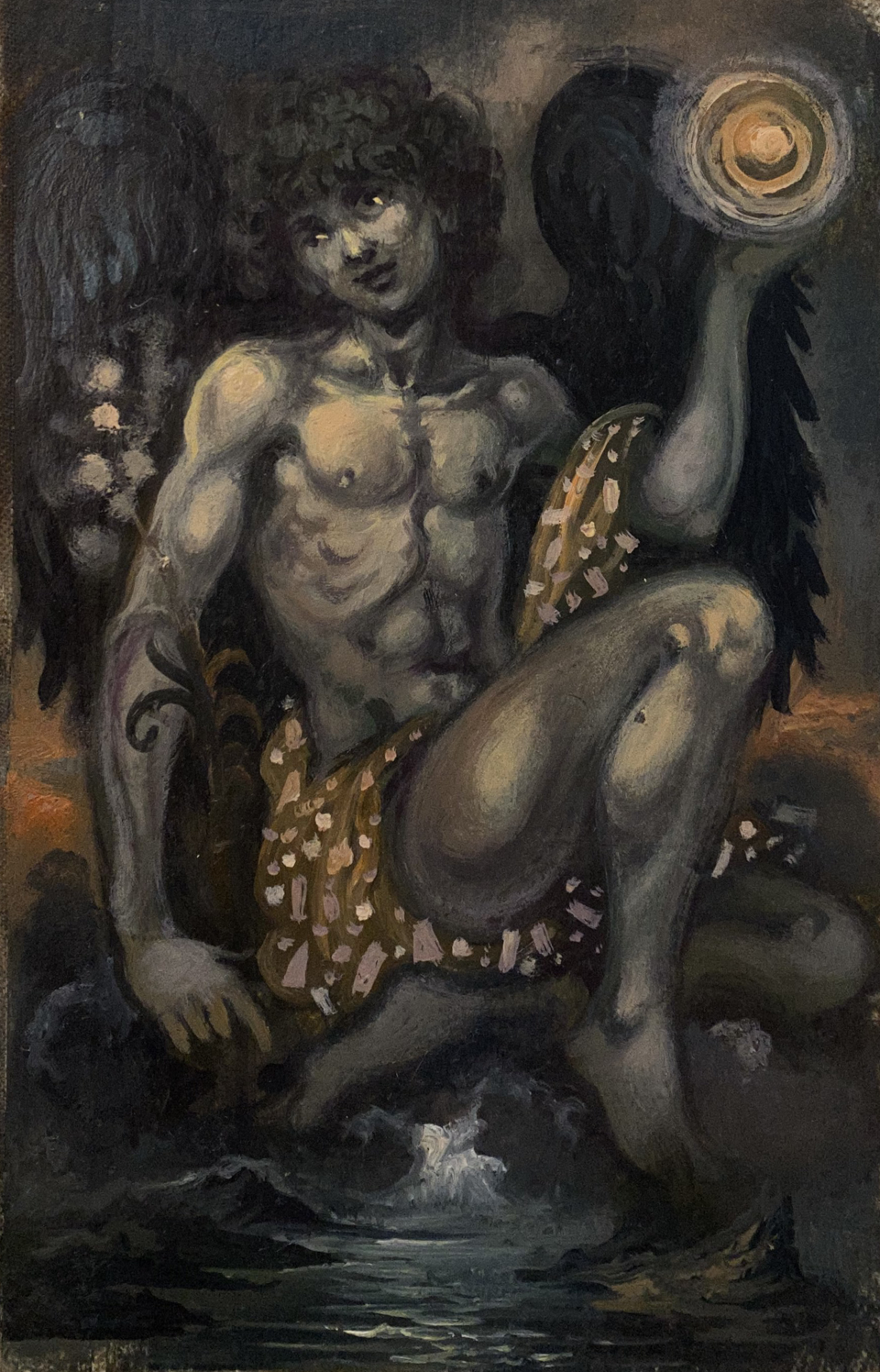 Oil painting Daemon Alexander Arkadievich Litvinov